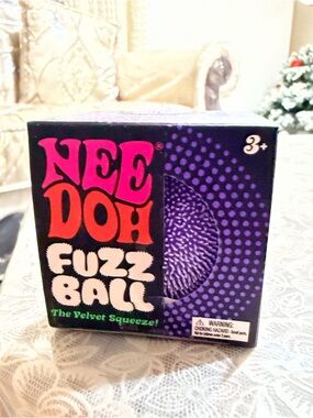 Needoh Fuzz Ball Purple NEW VIRAL TOY Velvet Squeeze